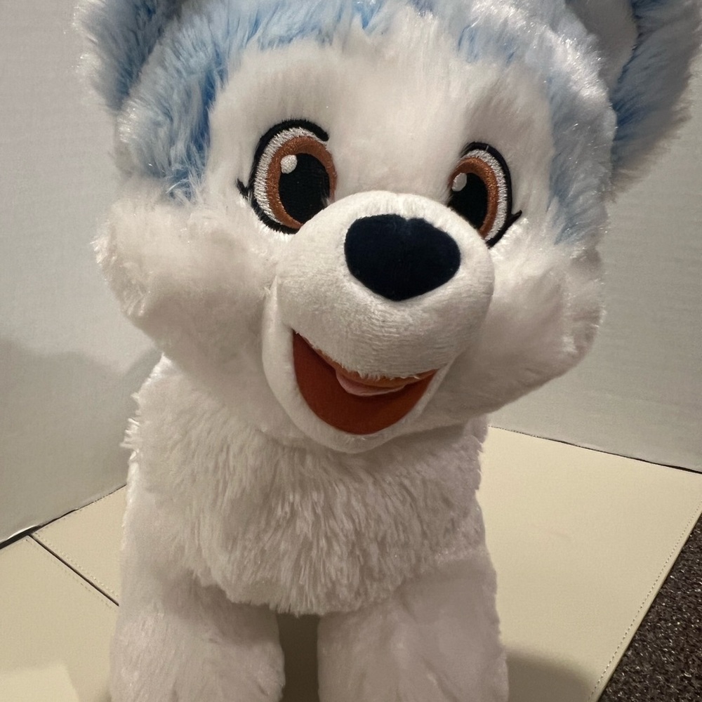 Build-A-Bear Fluffy Dog Toy - Sky Blue and White